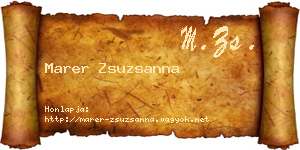 Marer Zsuzsanna névjegykártya